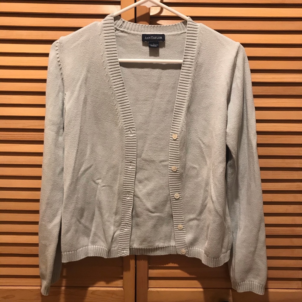 ANN TAYLOR Baby Blue Cardigan Sweater